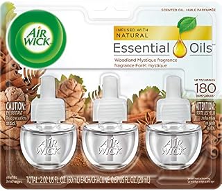 Air Wick Plug in Scented Oil 3 Refills, Woodland Mystique, (3x0.67oz), Essential Oils