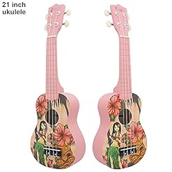 21 inch Soprano Ukulele Hawaii Girls 12 Fret Four Strings Ukulele Hawaii Guitar String Musical Instrument - Les Beatles, Paul McCartney, John Lennon, RIngo Starr, George Harrison 21 inch Soprano Ukulele Hawaii Girls 12 Fret Four Strings Ukulele Hawaii Guitar String Musical Instrument – Image 3