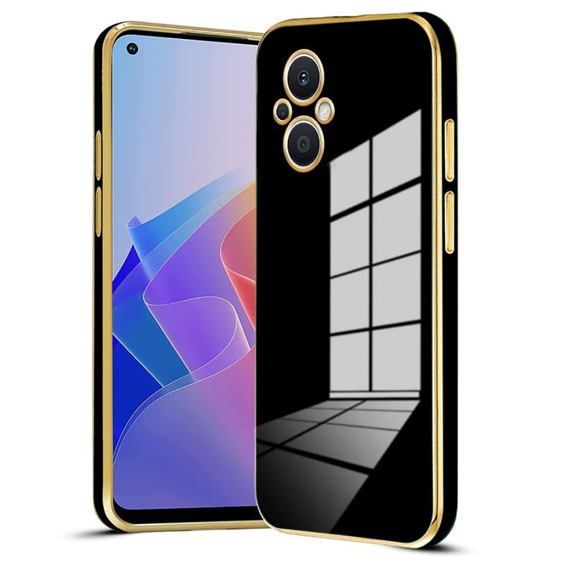Casotec Electroplated Chrome 6D Back Case Cover | Gold Plated Frame | Slim Shockproof Soft TPU | Compatible for Oppo F21 Pro 5G - Black (B0CBKSZXRZ) Amazon Price History, Amazon Price Tracker