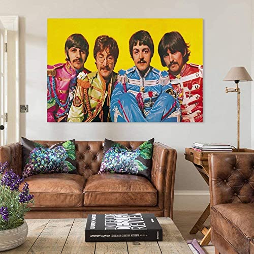 Imprimé sur toile 50×70 cm sans cadre classique jaune affiche les Beatles affiche peinture décorative salon affiche… - Les Beatles, Paul McCartney, John Lennon, RIngo Starr, George Harrison Imprimé sur toile 50x70 cm sans cadre classique jaune affiche les Beatles affiche peinture décorative salon affiche… – Image 6