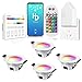 Arotelicht Focos empotrables Bluetooth WIFI 5W LED RGBW CCT de 4 vías Luces empotrables Regulables con control remoto Interruptor de pantalla táctil inteligente 230V y Bluetooth Mesh Smart Bridge