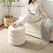 Krcix Round Ottoman with Storage Boucle Ottoman Stool with Storage Removable Lid for Living Room Modern Vanity Sorage Stool Foot Rest Bedroom Dorm Gift Set of 1 (White)
