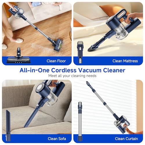 Image of Cordless Vacuum Cleaner 30KPa, 6-in-1 Rechargeable Stick Vacuum