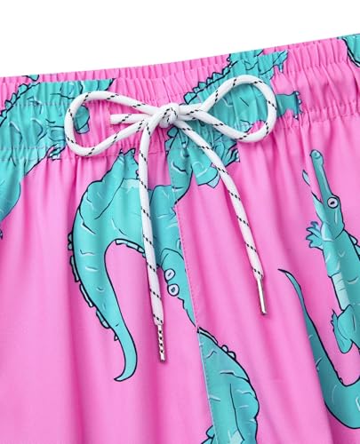 Image of Gleeease 7inch Mens Swim Trunks 2 in 1 with Compression Liner Pockets Drawstring Quick Dry Stretch Lined Funny Beach Pool