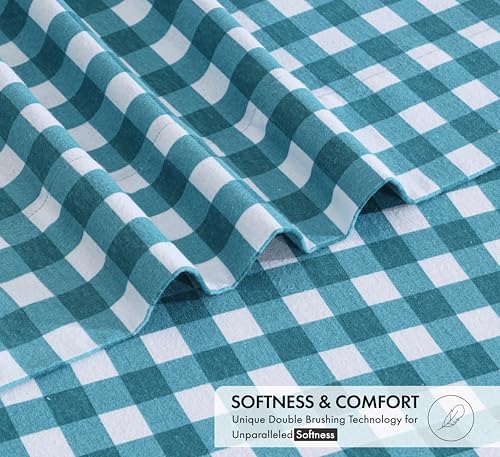 RUVANTI Flannel Sheets Full Size - 100% Cotton Double Brushed Bed Sheets Set, Deep Pockets 16 Inches, All Seasons Breathable & Extra Soft Full Sheets, Warm & Cozy, 4 Piece, Cabin Plaid by RUVANTI - Image 5