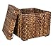 BIRDROCK HOME Woven Storage Cube - Abaca Seagrass Decorative Ottoman - Living Room Side Table - Store Blankets Pillows Magazines Books Remotes