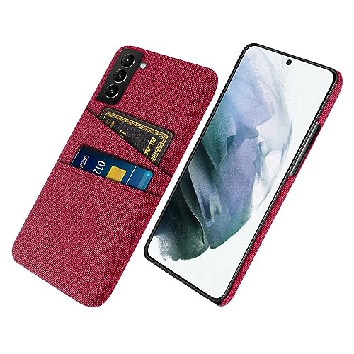 Coque Samsung S21 FE protection anti rayure rouge avec fentes pour cartes bancaires