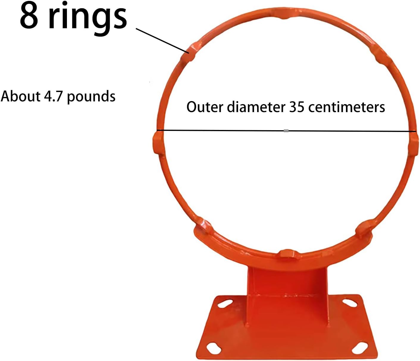 Heavy Duty Medium Size Basketball Hoop Goal Wall Mounted Basketball Rim, Ideal for Teens, Home Decoration & Office Fun, Diameter 35centimeter/13.8inch(Standard)