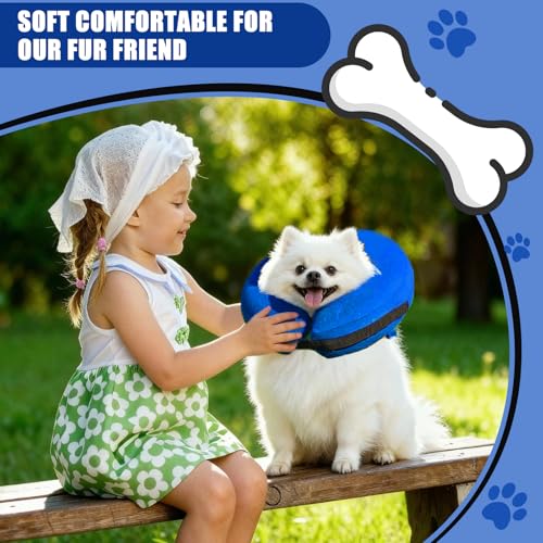 Aufblasbare Halskrause Hund, Katze Einstellbarer weich Halskrause, Schutzkragen Hund, Verstellbarer Schnalle, Leckschutz Schutzkragen, Haustier Elisabethanischer für Sicht Nicht Blockiert, S