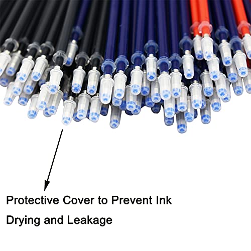 Maydahui 100Pcs Gel Pen Refills 3 Colour Black Blue Red Ink Metal Tip Bullet For School Student Office #TOP6