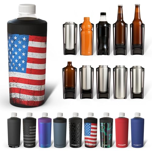 Frost Buddy Universal XL Can Cooler - Fits All - For 12, 16, 20, and 24 ounce Bottles - Insulated Double-Walled Stainless Steel (Merica-)