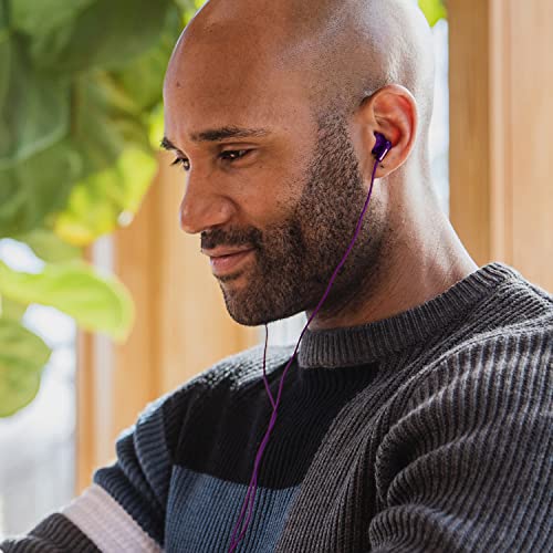 Panasonic Ergofit Wired Earbuds, In-Ear Headphones With Dynamic Crystal-Clear Sound And Ergonomic Custom-Fit Earpieces (S/M/L), 3.5Mm Jack For Phones And Laptops, Rp-Hje120-Va (Metallic Purple) #TOP4