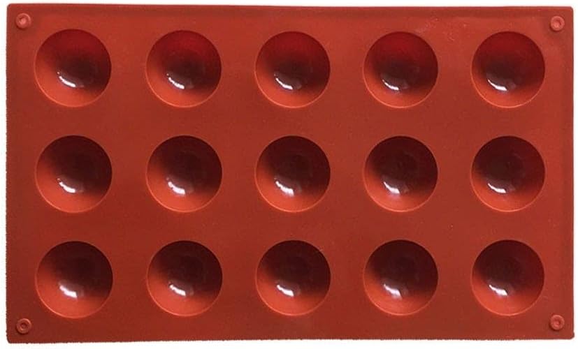 ADS Silicone Pastry Chocolate Cake Mold Baking Pan - Circle/Round Cylinder - 15 Cavities - 3 Sizes