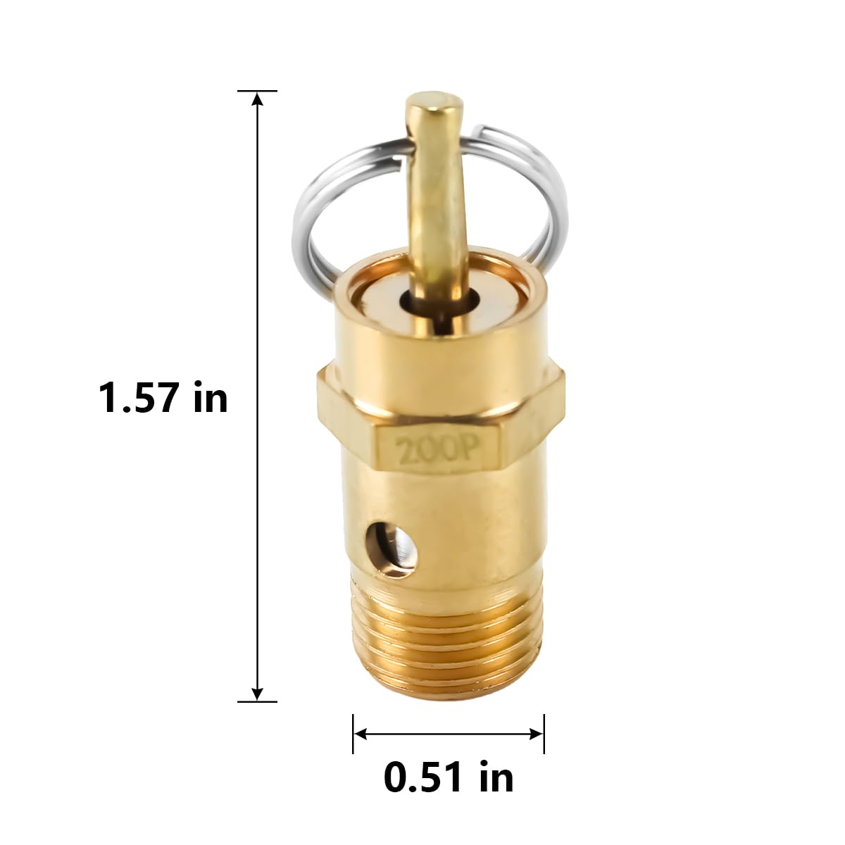 1/4" BSP Zawór bezpieczeństwa 145PSI 10BAR Mosiężny zawór bezpieczeństwa sprężarki powietrza 12,5 mm 2-drożny zawór zwrotny do przemysłowych systemów pneumatycznych