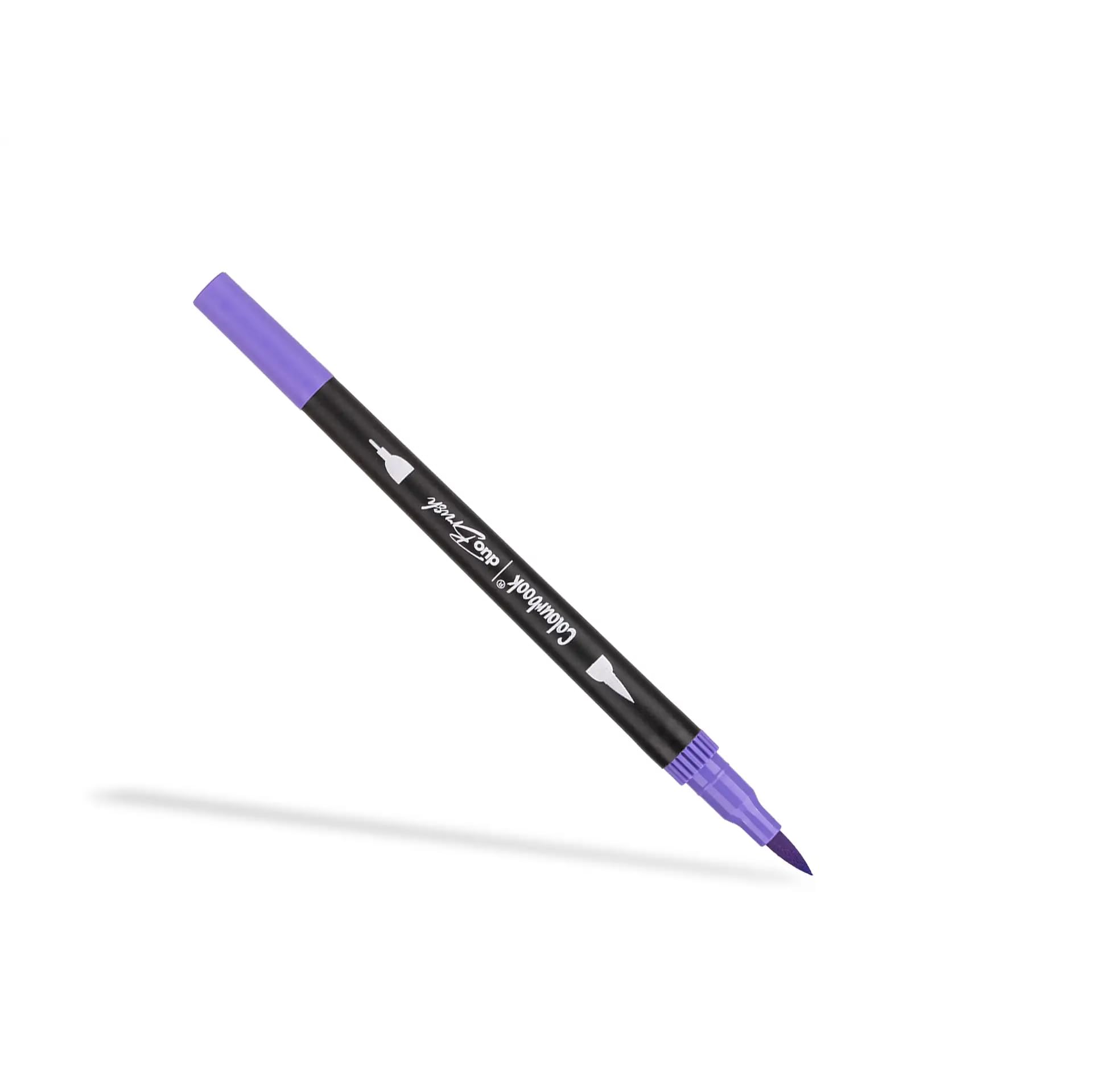Colourbook - Pennarelli Duo Brush, Doppia Punta 2.5mm e 5mm, 120 Pennarelli Professionali per Disegno Artistico, Punta Fine e Morbida, Valigetta Organizzata (Blu Navy)