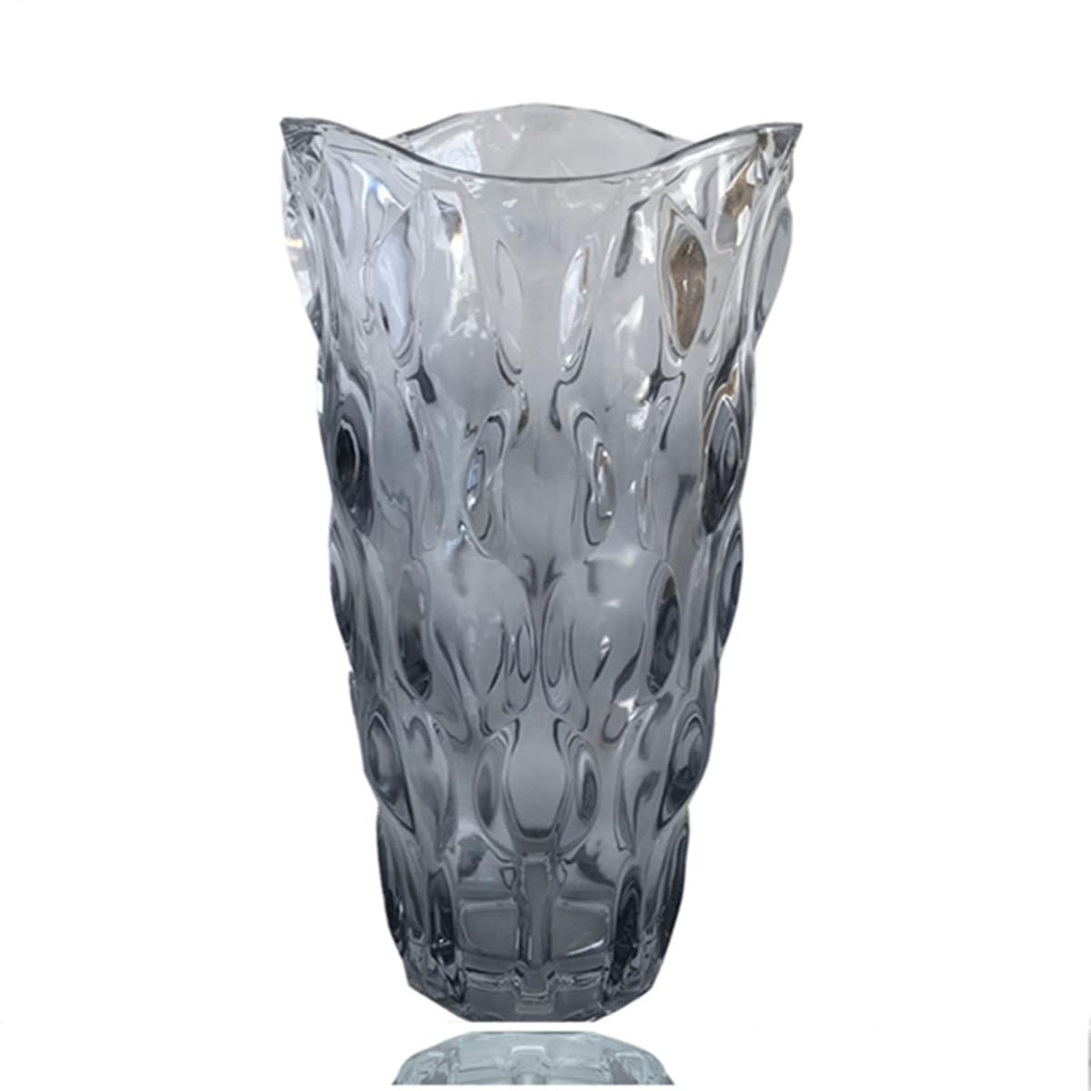 Unbreakable Flower Glass Vase 2.4lb 9.5inch Sparkle vase Bohemian Style, for Centerpieces,Kitchen,Office, Living Room,Wedding,Perfect Home Decor Glass Vase (Gradient Gray)