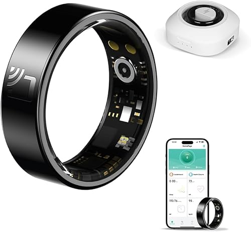 HPLSZCN Anillo Inteligente monitorización de Salud, Monitor de frecuencia cardíaca, oxímetro de Pulso, análisis del sueño, IPX68 NFC (9)