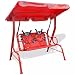 Produktbild Nishore Kinder Hollywoodschaukel Gartenschaukel Schaukel mit Sonnendach Kinderschaukel Mit einem Sonnendach 115 x 75 x 110 cm Rot