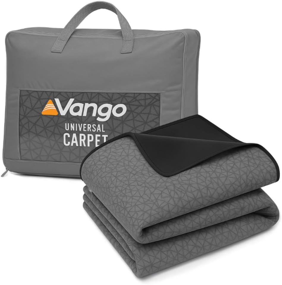 Vango Universal Tent Carpet, Luxury Camping Rug with Soft Woven Nylon Top & Insulating Foam Mid-Layer, Waterproof Non-Slip PE Base, Easy Clean Groundsheet Protector with Carry Bag