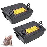 2 Pack Rat Bait Stations Rodent Trap, Reusable Mouse Traps Outdoors with Key Mice Control(Not Including Bait)