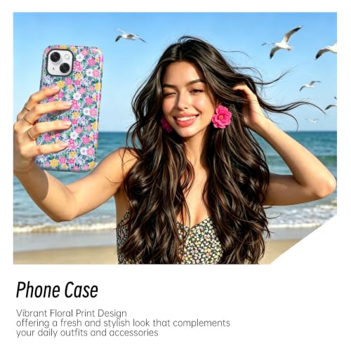 Turenature Compatible with iPhone 15 Case Cute Floral Print-Style-10 - image 5