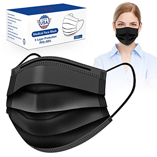 Disposable Face Masks 3-Layer Medical Grade Safety Masks for Protection,Comfortable & Breathable Face Mask for Adults