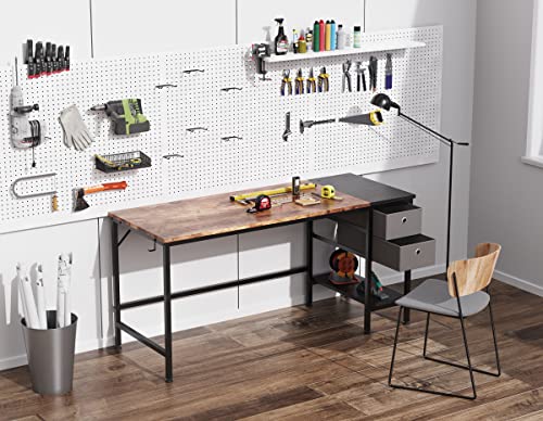 Homidec Office Desk, Computer Desk With Drawers 55" Study Writing Desks For Home With Storage Shelves, Desks & Workstations For Home Office Bedroom #TOP3