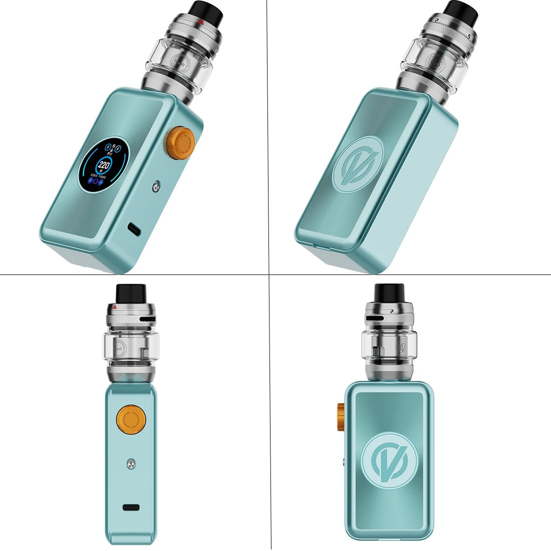 Vaporesso GEN MAX Kit | 220W Vaporesso GEN MAX Mod -Vape DL - 6ml Auto-Open Top iTank T Clearomizer Fit GTI Mesh Coil (Gti 0.2Ω/ 0.4Ω) E Cigarette Vaporizer No Nicotine No Liquid (Blu ghiaccio)