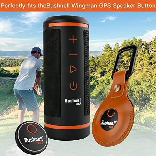 Xxerciz Genuine Leather Case Suitable For Bushnell Wingman Gps Speaker Remote Button, Small Remote Holder With Carabiner, Protective Gps Case Cover Accessories, Brown #TOP1