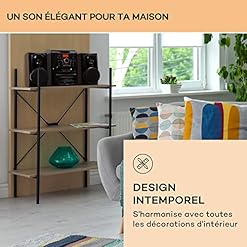 Auna Platine Vinyle Bluetooth, Tourne Disque Vinyle CD USB Avec Haut Parleur, Tourne-disques