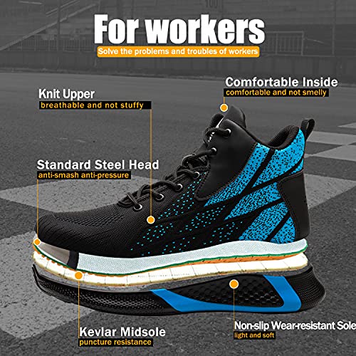 ARCHINSERT Steel Toe Shoes for Men Women Work Indestructible Safety Shoes Work Slip Resistant Protected Steel Toe Lightweight Safety Sneakers Fashion Safety Industrial Shoes4