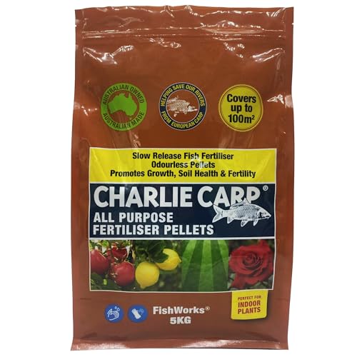 Charlie Carp Natural Pellet Fertiliser - Plant Fertiliser with 3 Months Slow Release Formula - Odourless All Purpose Garden Fertiliser and Plant Food for Indoor Plants and Gardens - 5kg