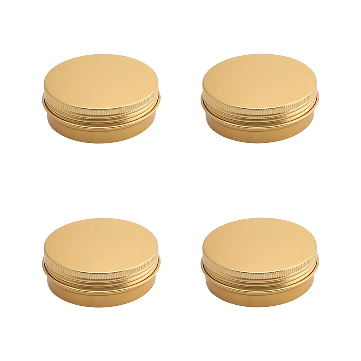 Othmro 6pcs 2oz Metal Round Tins Aluminum Tin Cans Containers with Screw Lid, 68 * 25mm(DxH) Gold tin cans for Salve, Spices, Lip Balm, Tea or Candies 60ml