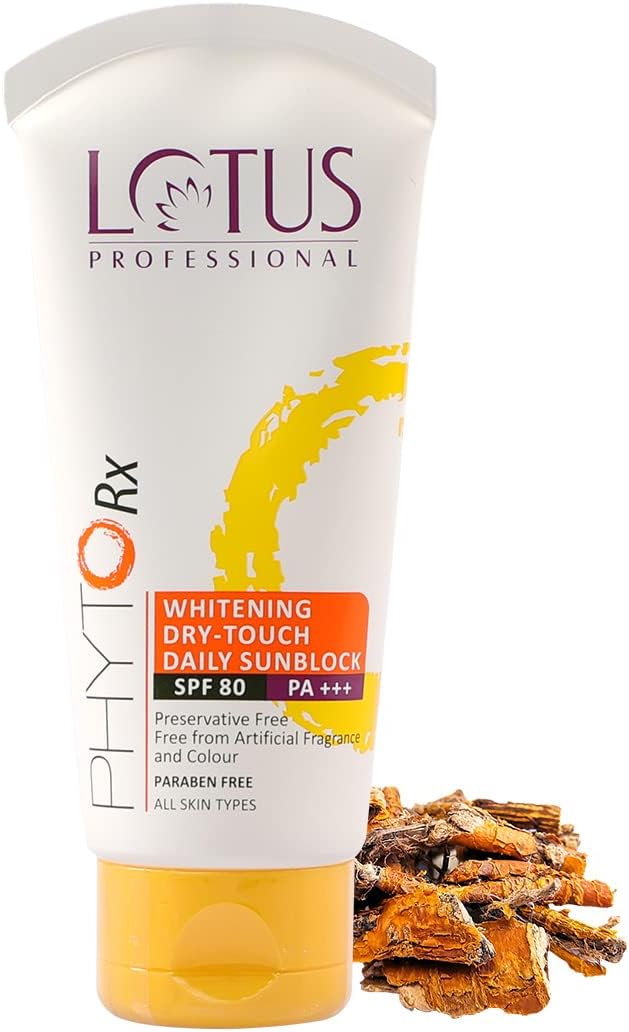 PHYTORx WHITENING DRY-TOUCH DAILY SUNBLOCK SPF 80 PA+++ | Ultra Dry Feel |Skin whitening | Ageing skin |Paraben Free| 50g