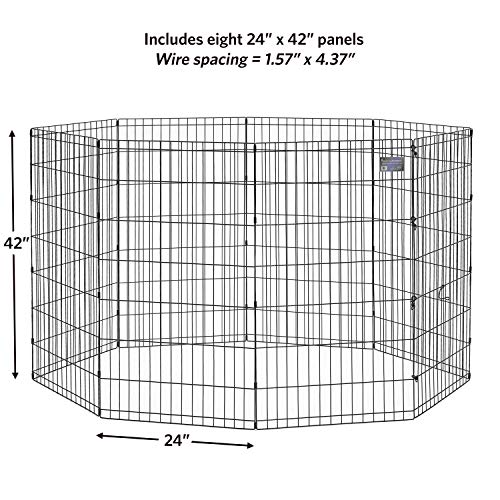 Midwest Foldable Metal Dog Exercise Pen / Pet Playpen, 24"W X 42"H, 1-Year Manufacturer's Warranty #TOP2