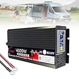 【INVERSOR DE ONDA SINusoidal ABSOLUTAMENTE PURA】 Convierte 12V / 24V DC en AC 220V de energía de pared doméstica con salida continua de 1500/2000/2500 Watts. características con 1 receptáculos de CA y terminales de CC de alta corriente.Será su mejor compañero de viaje.