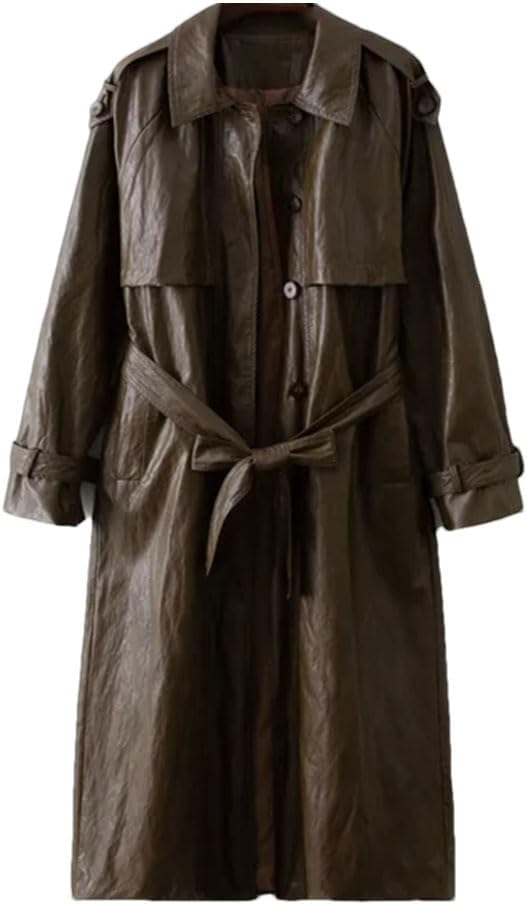Women Maxi Long Trench Coat With Belt