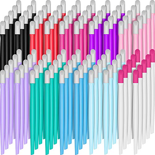 100 Pieces Rubber Nail Cuticle Pusher Plastic Handle Nail Cleaner Nail Art Tools for Men and Women Christmas Valentines Day Giving (Classic Colors)