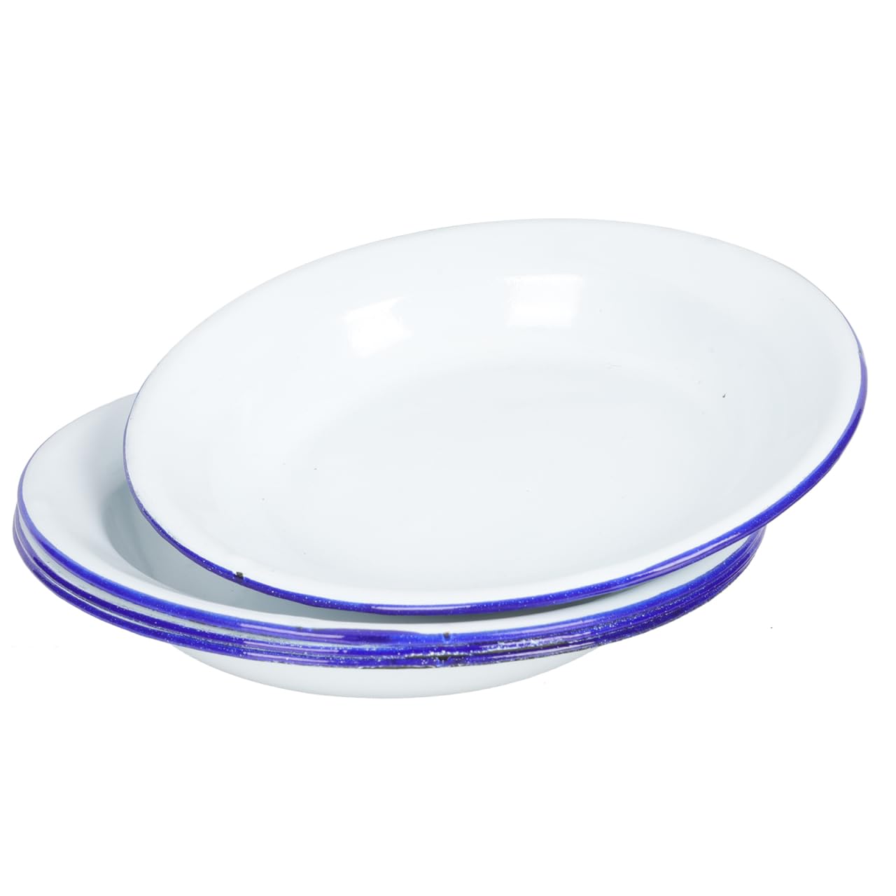 Mikinona 4pcs Retro Style Enamel Plates Decorative Food Dishes for Fruits Snacks Desserts High-grade Enamel Material for Home Hotel Picnic