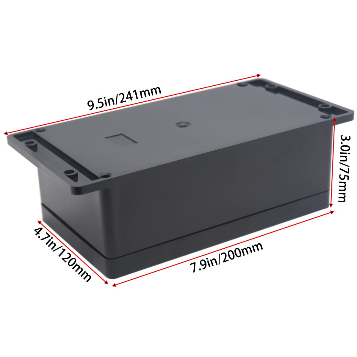 Watertight Junction Box, IP67 Waterproof Project Box Durable ABS Plastic Electronic Enclosure Case for DIY Electrical Project with Wall Fixed Ear 7.87" x 4.72" x 2.95"(200 x 120 x 75 mm)
