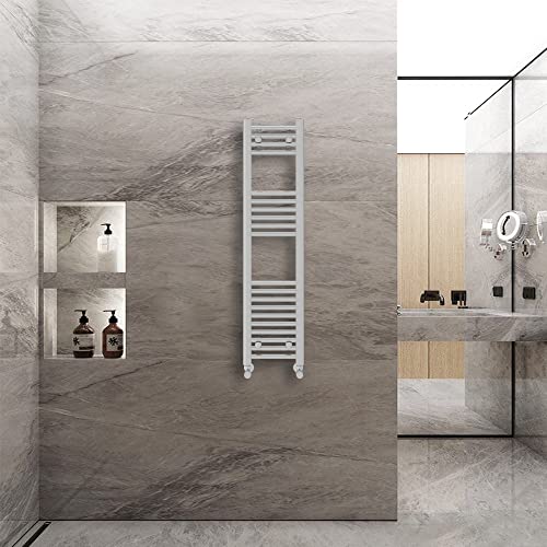 WarmeHaus Toallero de radiador recto cromado de 1200 x 300 mm, radiador de calefacción central para baño y cocina