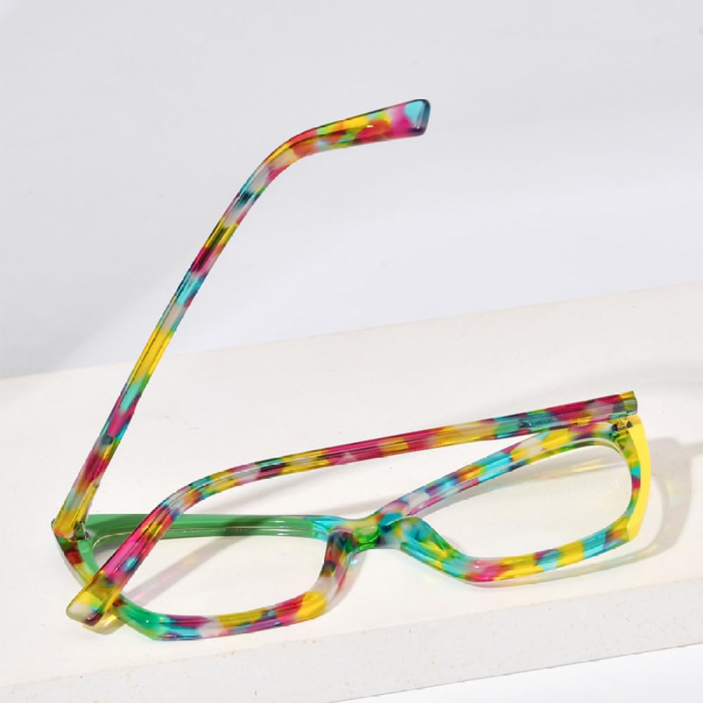 MUTYNE Mehrfarbige Acetat-Brillengestelle für Damen, trendige Cat-Eye-Brillen, Brillen