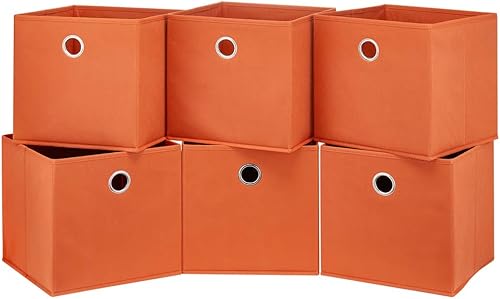 QY-SC20-6 - Contenedores de almacenamiento decorativos de 11 x 11 x 11 pulgadas, canastas de almacenamiento plegables, cubos de tela, cajones