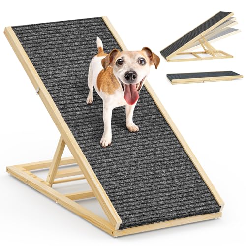 Dog ramp for Couch–Non-Slip,Sturdy Build Foldable Dog ramp–Supports up to 200lbs – Adjustable 12'' to 22''