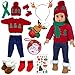 Ecore Fun 18 Inch Doll Clothes Winter Christmas Outfit and Accessories Including Sweaters Trousers Shoes Hats and Scarfs Sticker