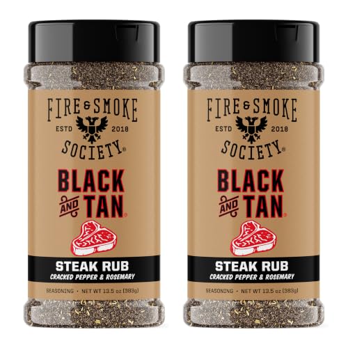 Fire & Smoke Society Black & Tan Steak Seasoning Blend | 13.6 oz (2-Pack)