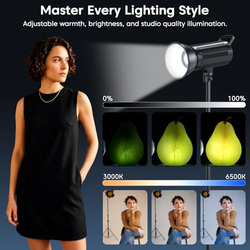 Image of Sounce 150W Bi-Colour Continuous LED Light with 18CM Reflector & Infrared Remote | AC Powered | 3000K-6500K Colour Temperature | 95 CRI | 13500 Lumen | for Photo & Video Shoots