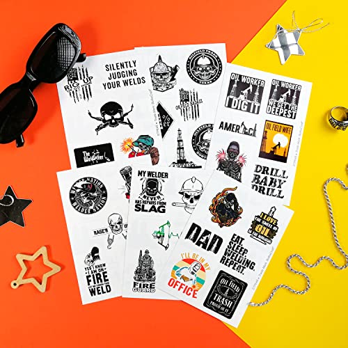 BulbaCraft 100 Pcs Oilfield Stickers, Oilfield Life Stickers, Oil Patch Hard Hat Emblems and Decals, Oil Patch Gifts, Petroleum Field Worker Gifts for Women & Men