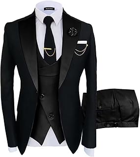 Mens Suit 3 Piece Slim Fit Suits for Men Wedding Prom Tuxedo for Men For...
