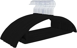 MIZGI Premium Velvet Hangers (Pack of 50) Heavyduty- Non Slip No Shoulder Bump Suit Hangers - Chrome Hooks,Space Saving Cl...